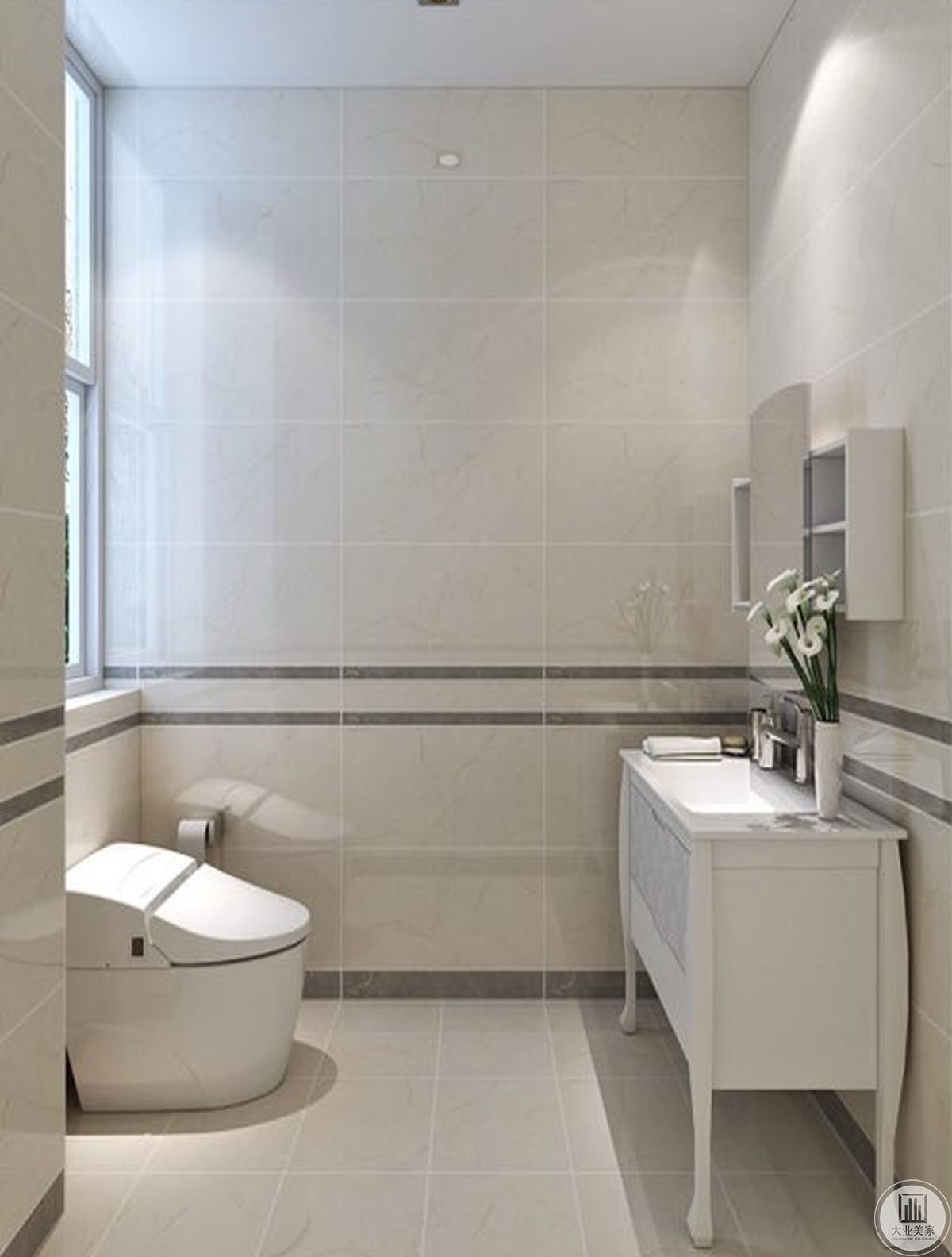 卫生间马桶采用壁挂式，最大限度节省空间。