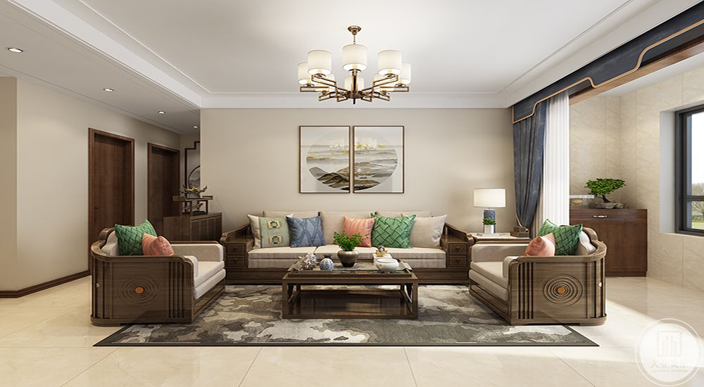 客厅中式家具奠定了整个家装风格基调