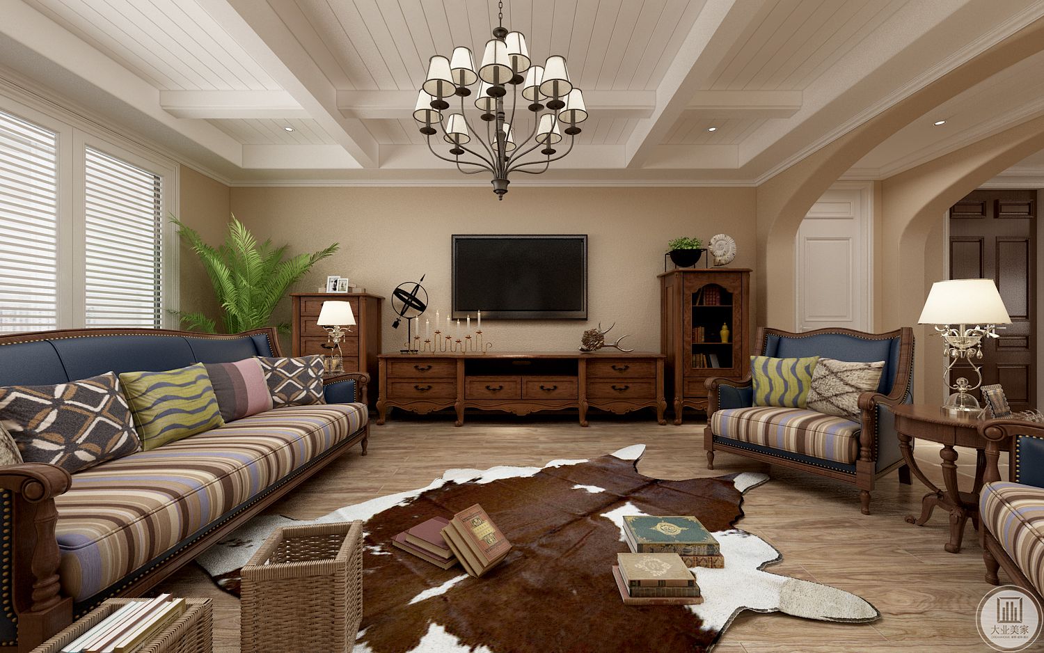 沙发色彩的搭配让整个空间更加靓丽