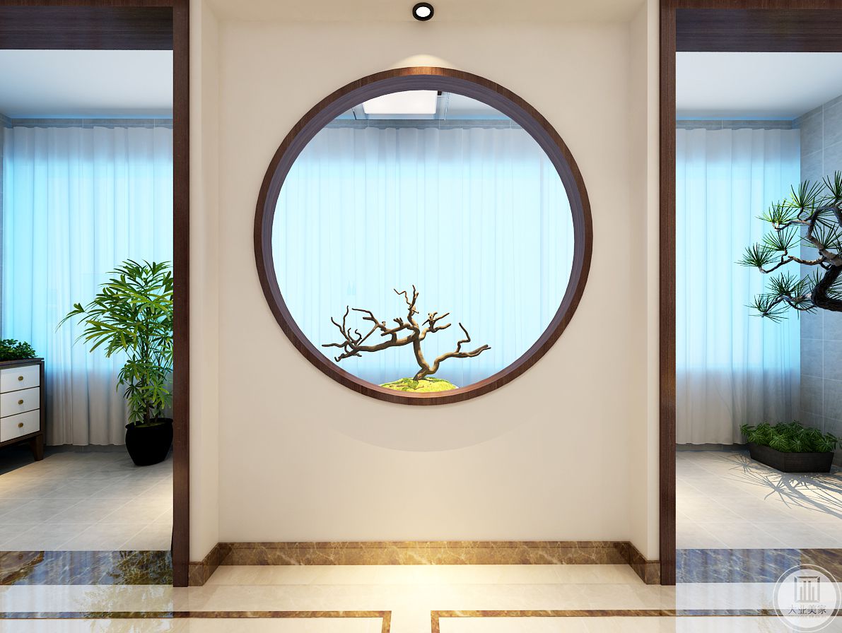 圆弧造型门洞设计 110平米简美风格两居室装修效果图 - 本地资讯 - 装一网