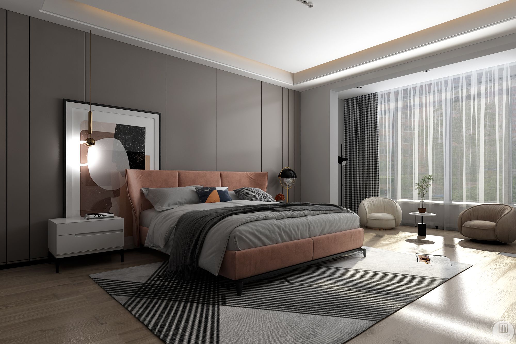 充分利用每一寸空间，让整个卧室更具整体感和高级感。