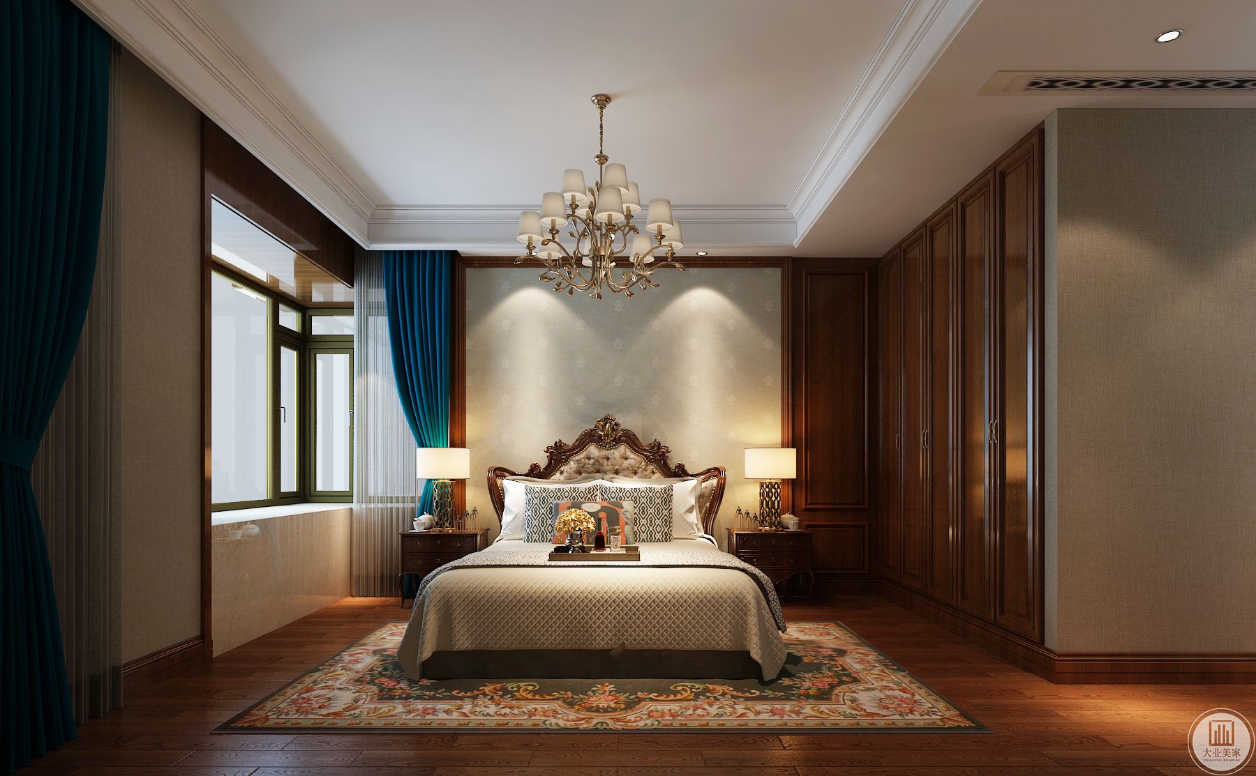 传统美式壁布，舒适的家具搭配
