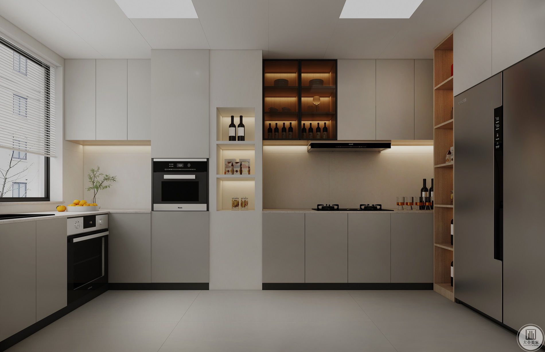厨房结合建筑结构做壁龛增加收纳空间，电器做内嵌处理增加对空间的使用率.jpg